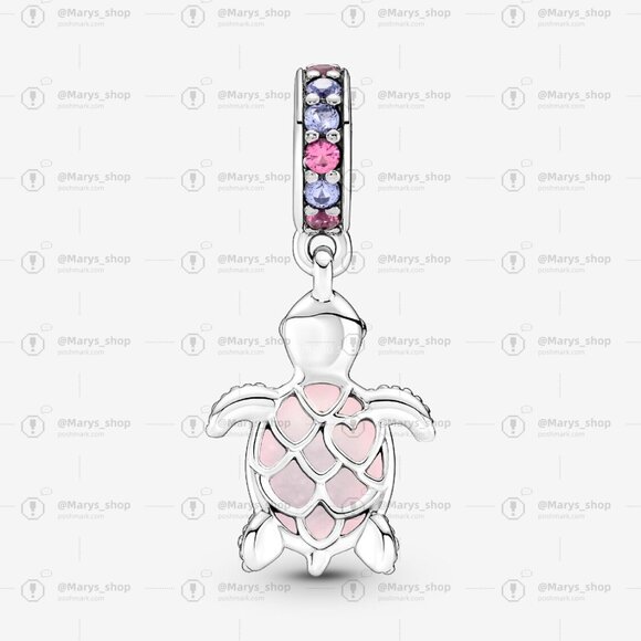 Pandora Murano Glass Pink Sea Turtle Dangle Charm - Picture 2 of 6